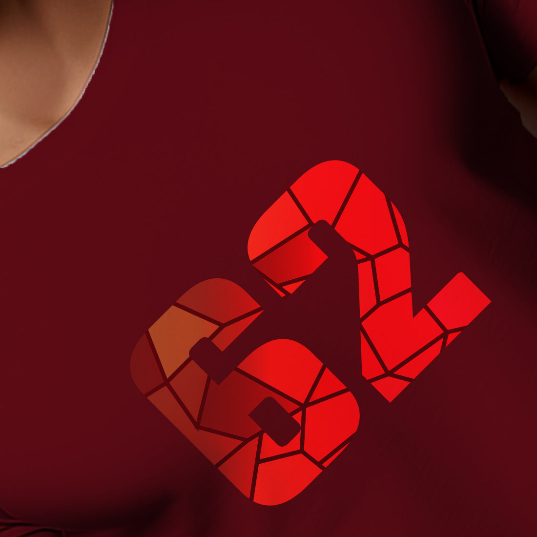 62 Number Men Unisex T-Shirt (Maroon)