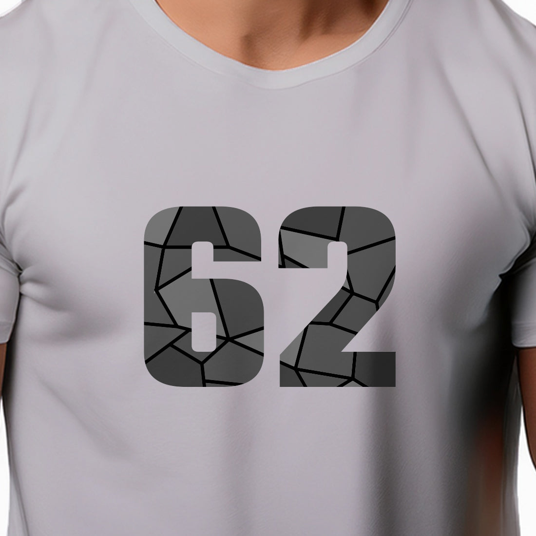 62 Number Men Unisex T-Shirt (Melange Grey)