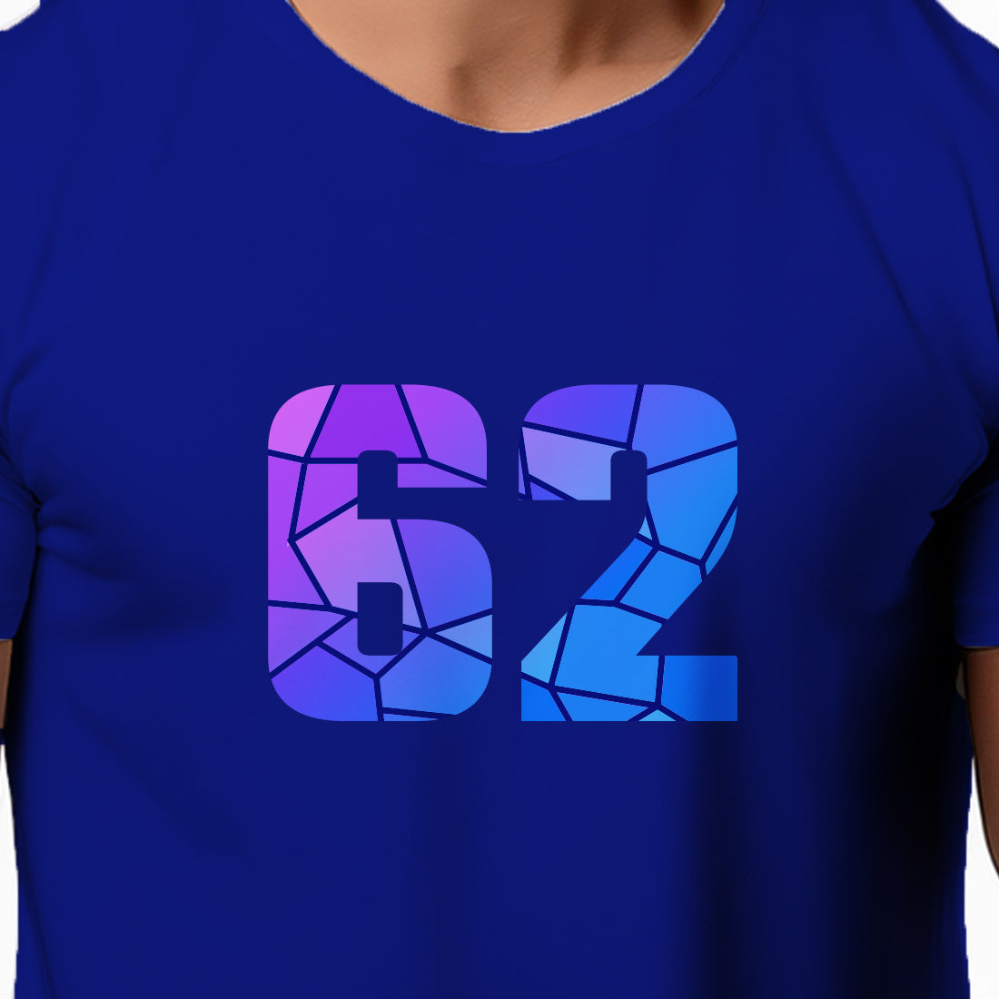62 Number Men Unisex T-Shirt (Royal Blue)