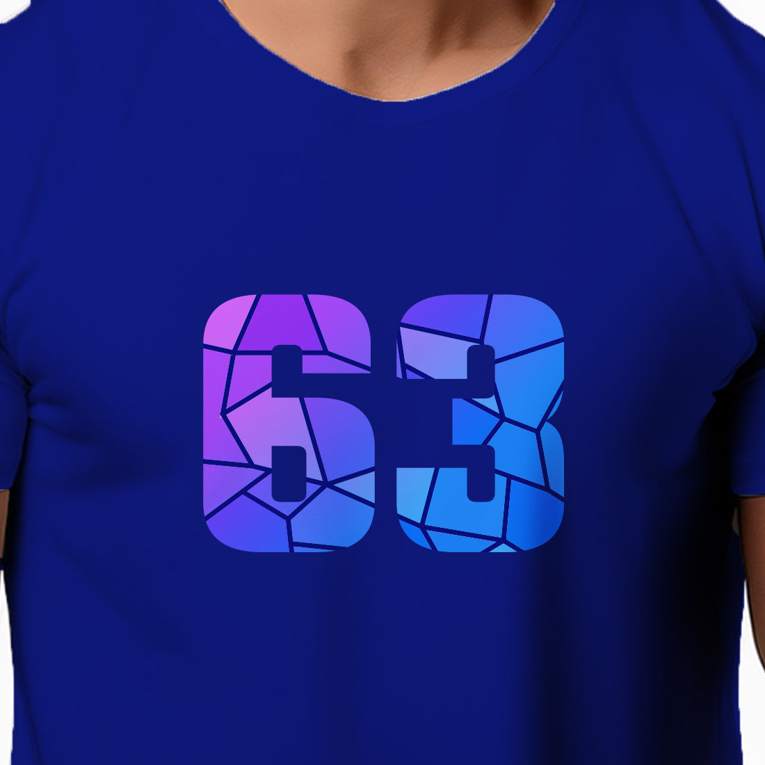 63 Number Men Unisex T-Shirt (Royal Blue)