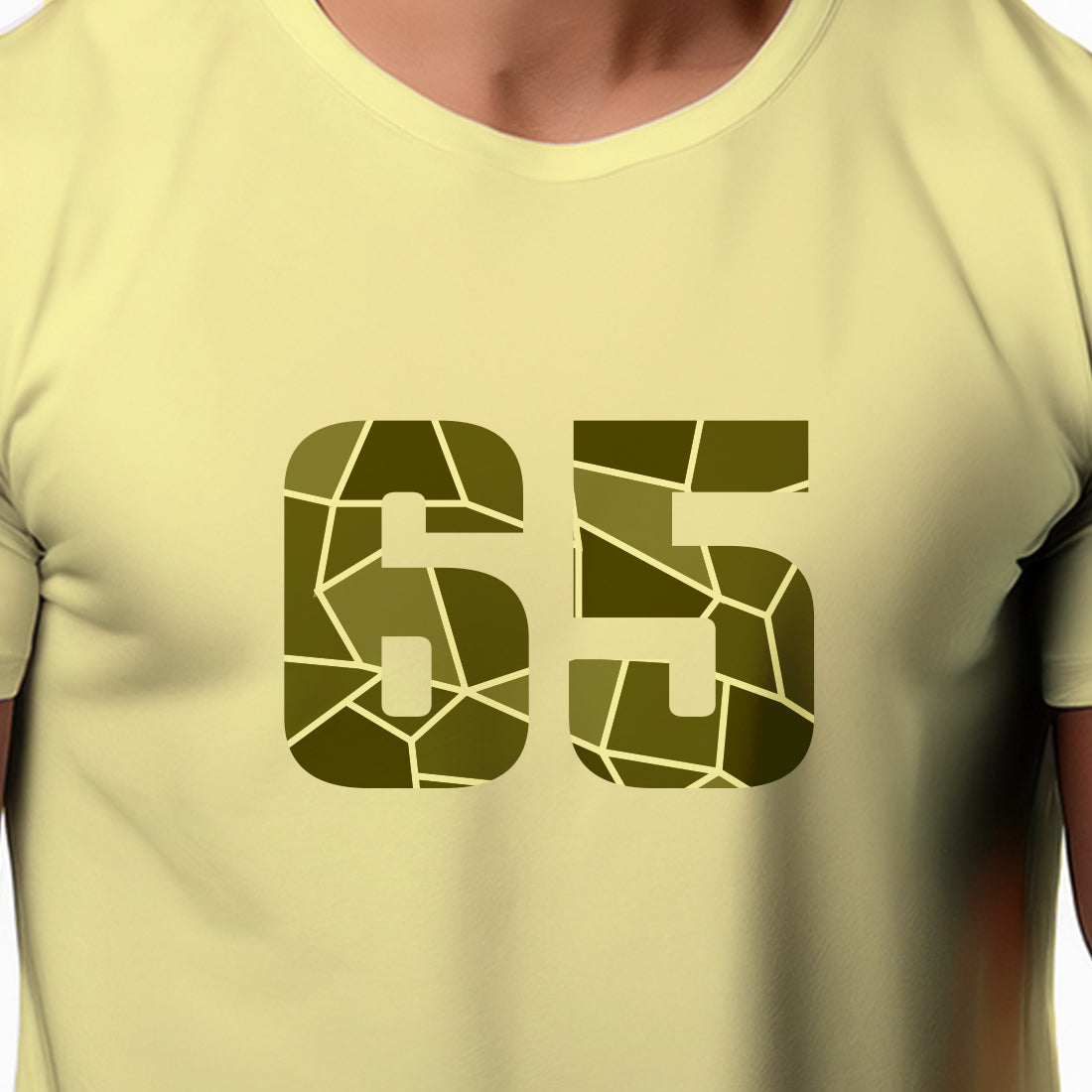 65 Number Men Unisex T-Shirt (Butter Yellow)