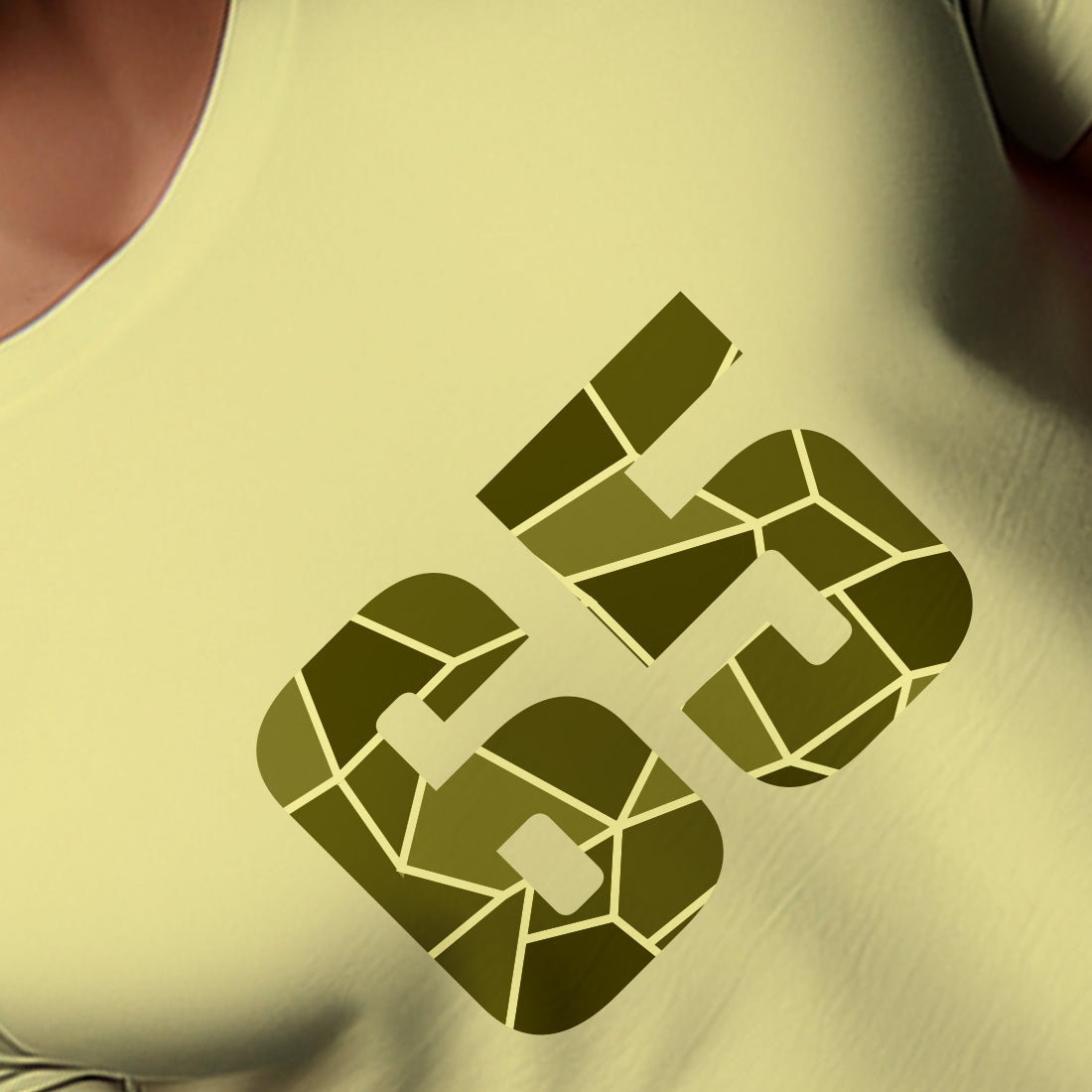 65 Number Men Unisex T-Shirt (Butter Yellow)