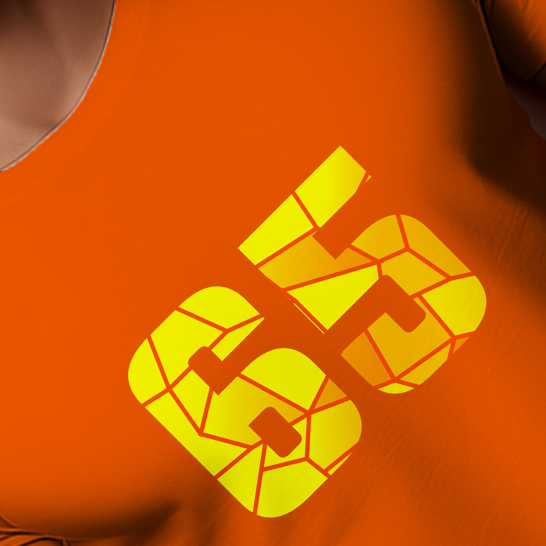 65 Number Men Unisex T-Shirt (Orange)