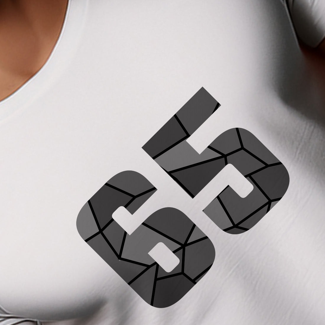 65 Number Men Unisex T-Shirt (White)