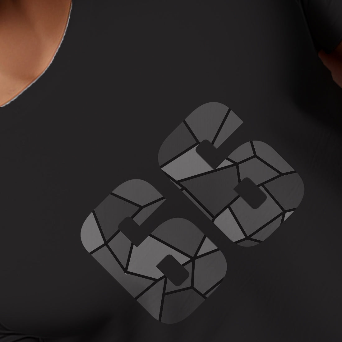 66 Number Men Unisex T-Shirt (Black)