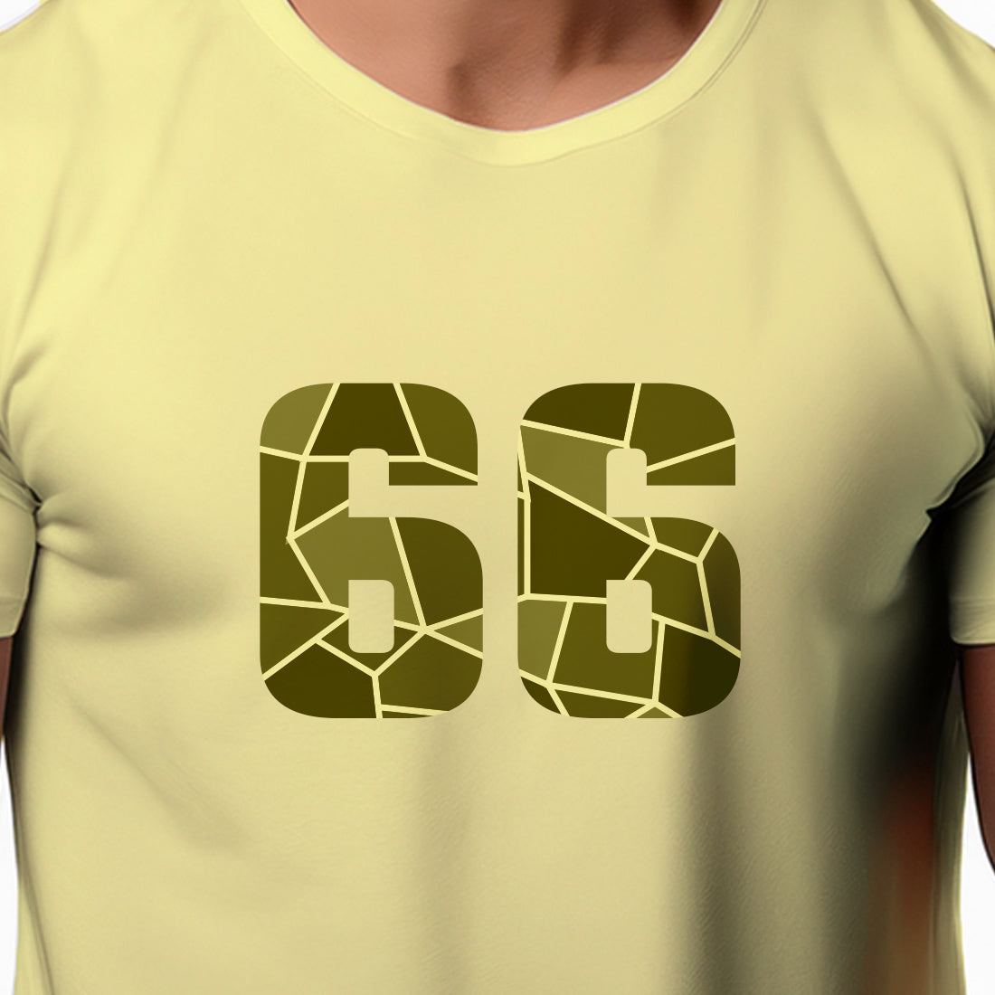 66 Number Men Unisex T-Shirt (Butter Yellow)