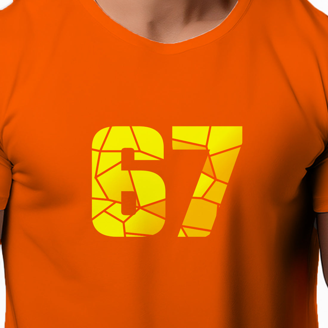 67 Number Men Unisex T-Shirt (Orange)