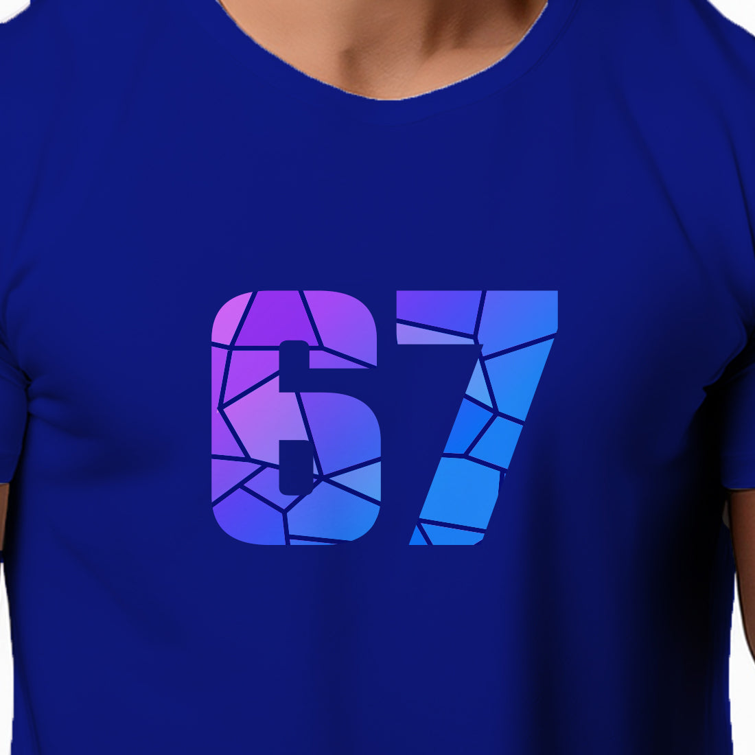 67 Number Men Unisex T-Shirt (Royal Blue)