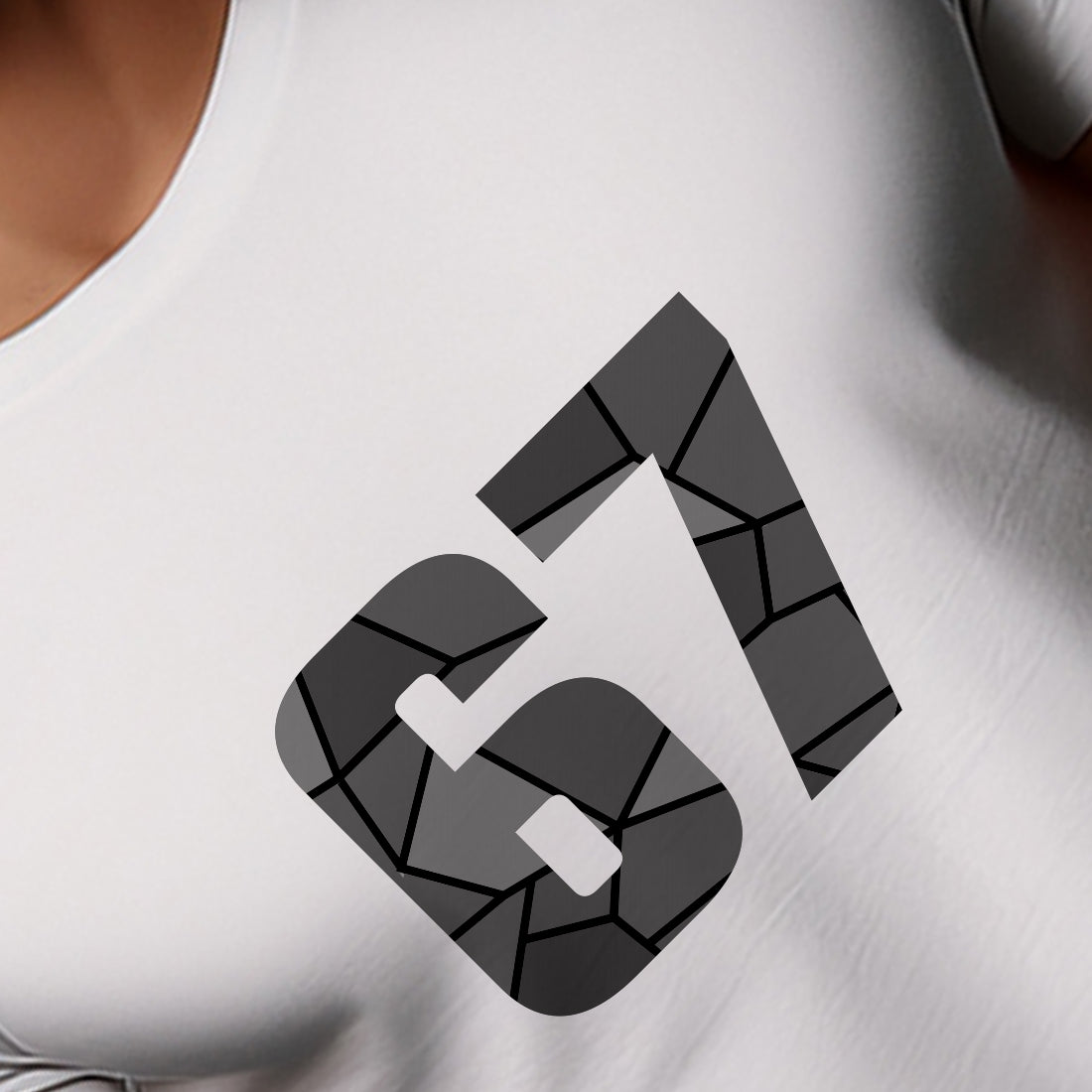 67 Number Men Unisex T-Shirt (White)
