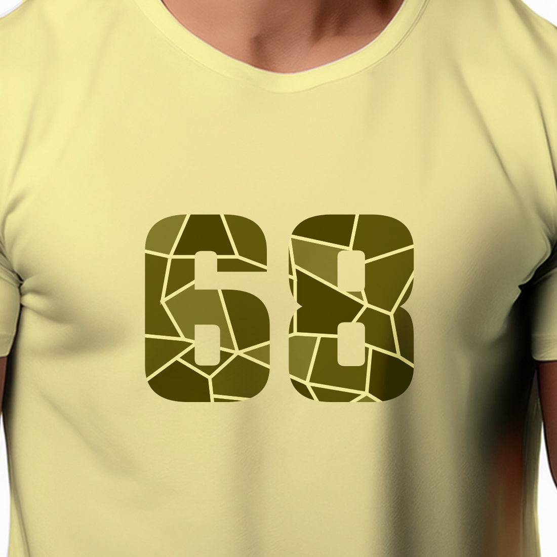 68 Number Men Unisex T-Shirt (Butter Yellow)