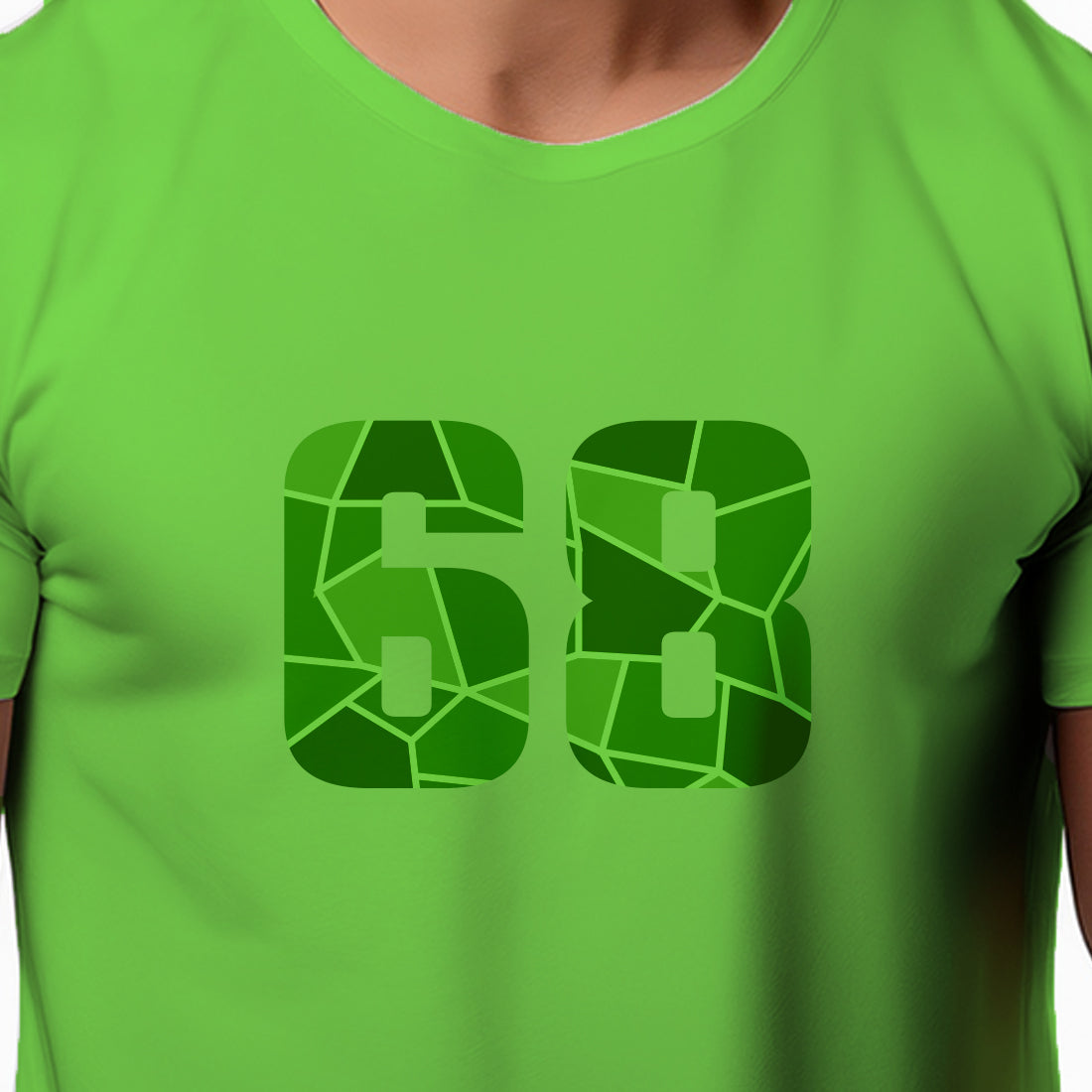 68 Number Men Unisex T-Shirt (Liril Green)