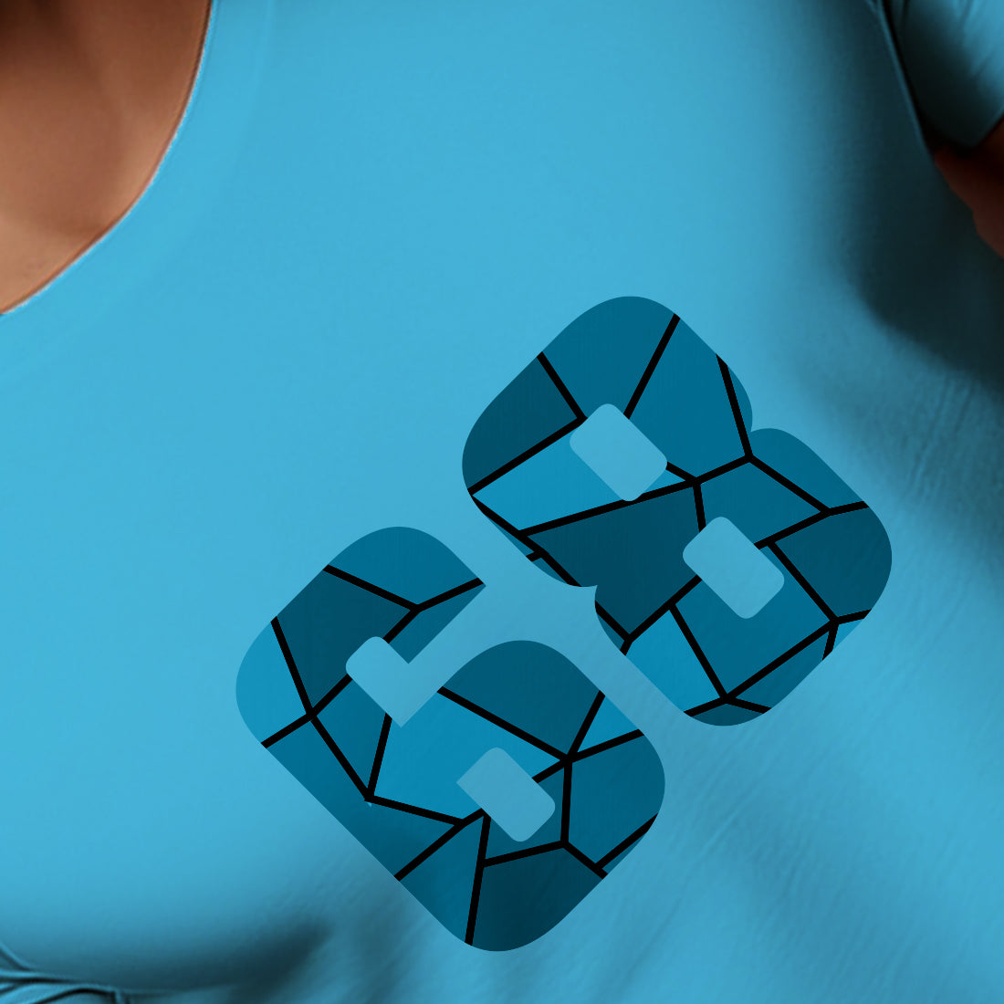 68 Number Men Unisex T-Shirt (Sky Blue)