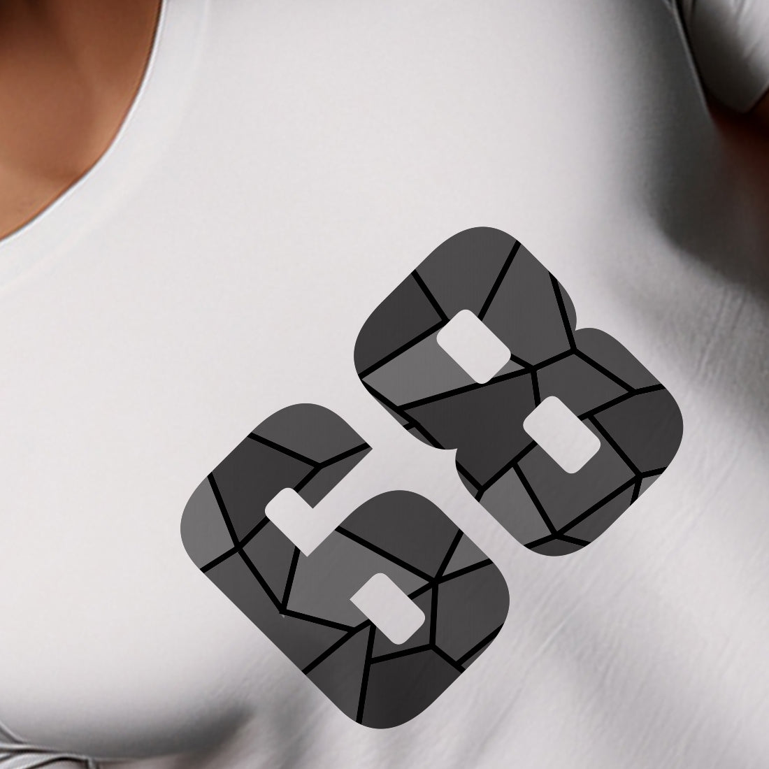 68 Number Men Unisex T-Shirt (White)
