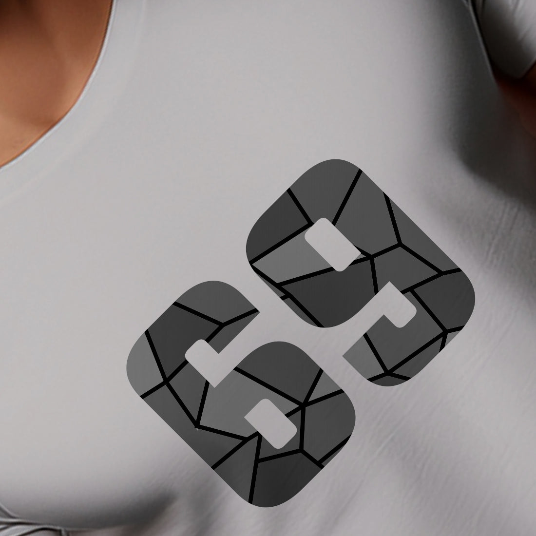 69 Number Men Unisex T-Shirt (Melange Grey)