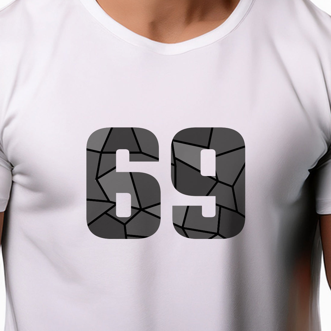 69 Number Men Unisex T-Shirt (White)