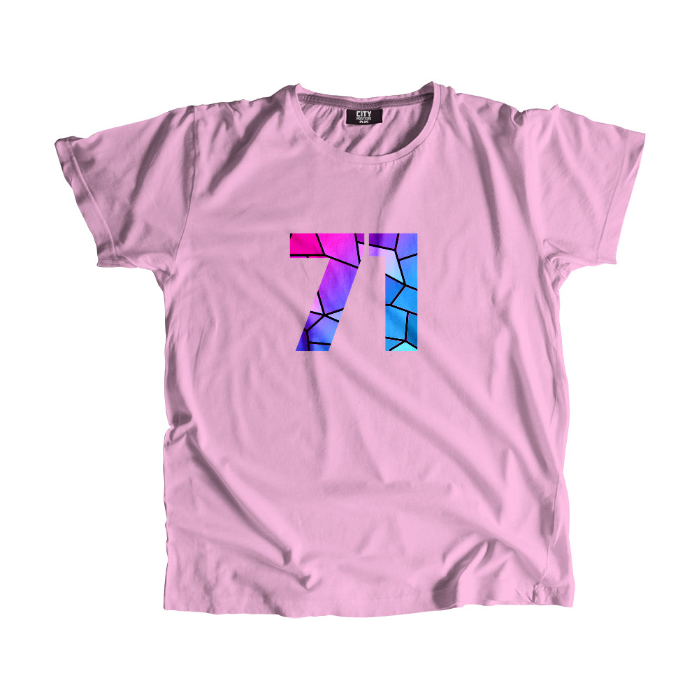 71 Number Men Unisex T-Shirt (Light Pink)