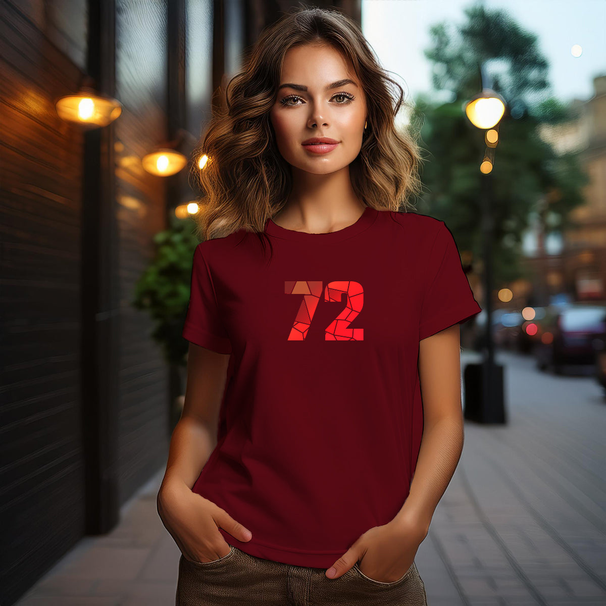 72 Number Women T-Shirt (Maroon)