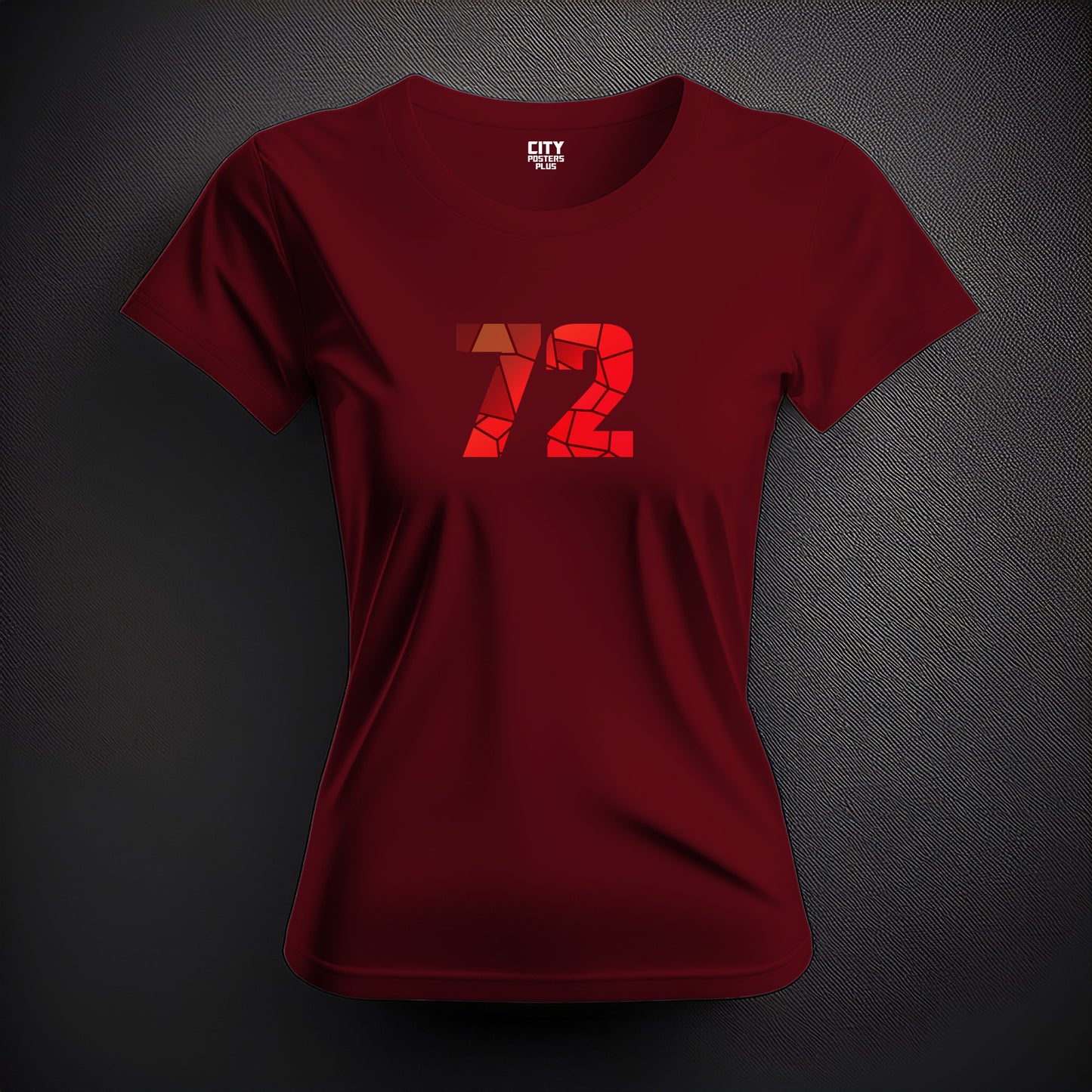 72 Number Women T-Shirt (Maroon)