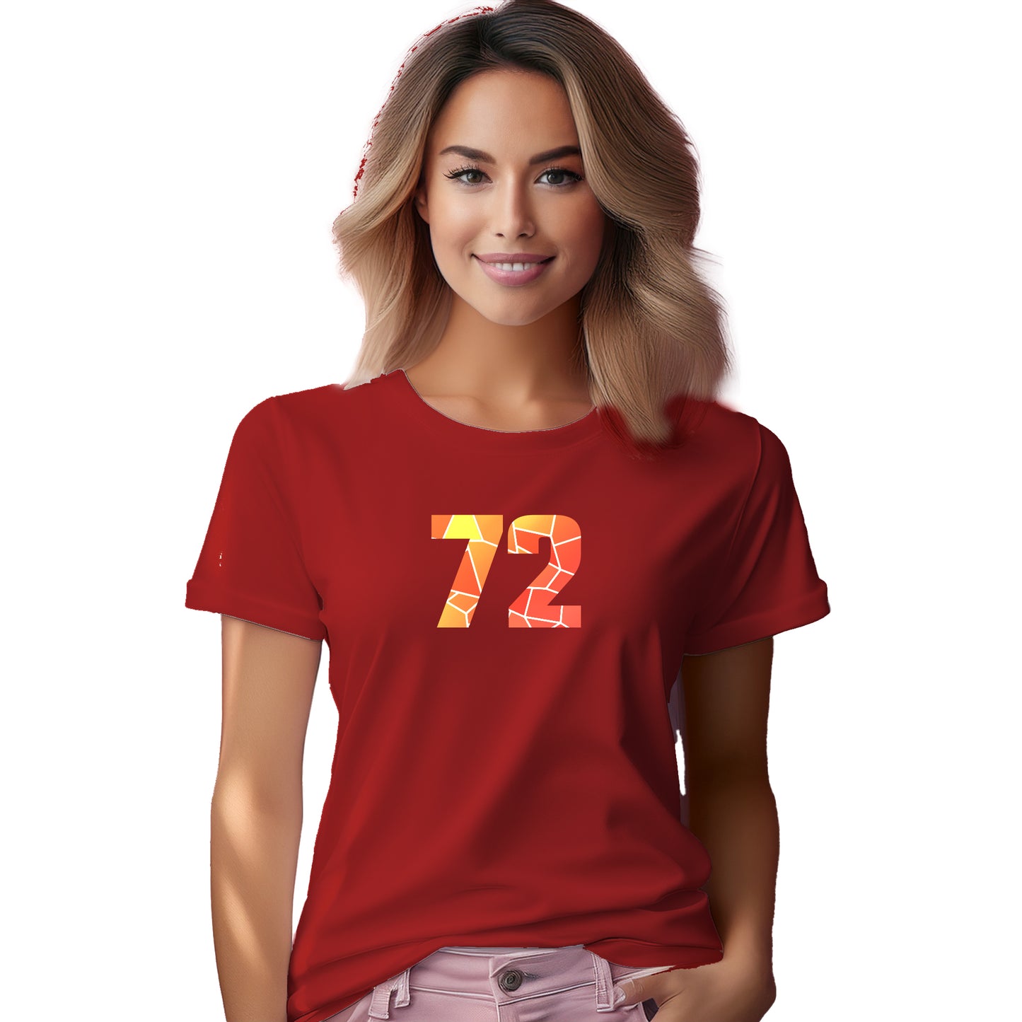 72 Number Women T-Shirt (Red)