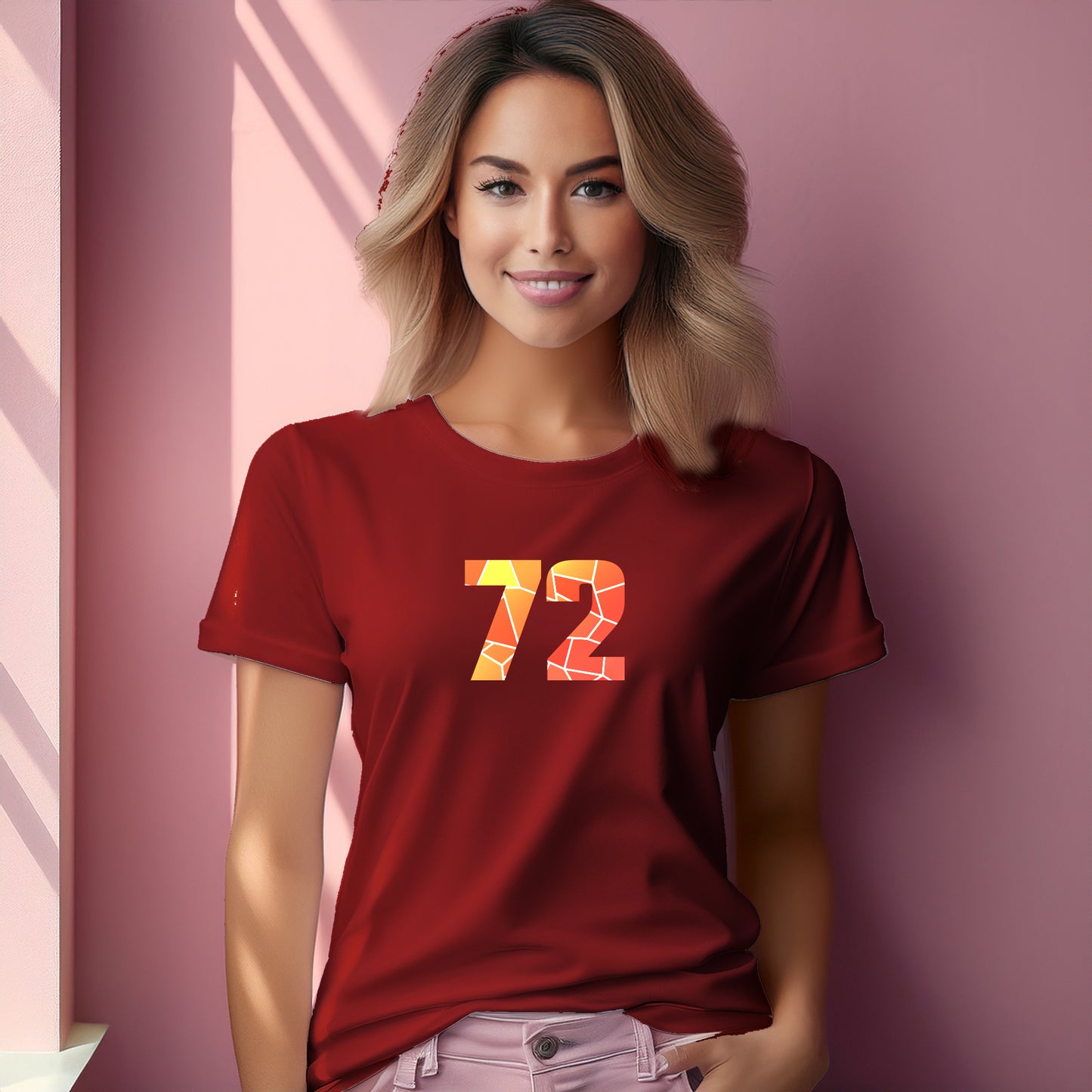 72 Number Women T-Shirt (Red)