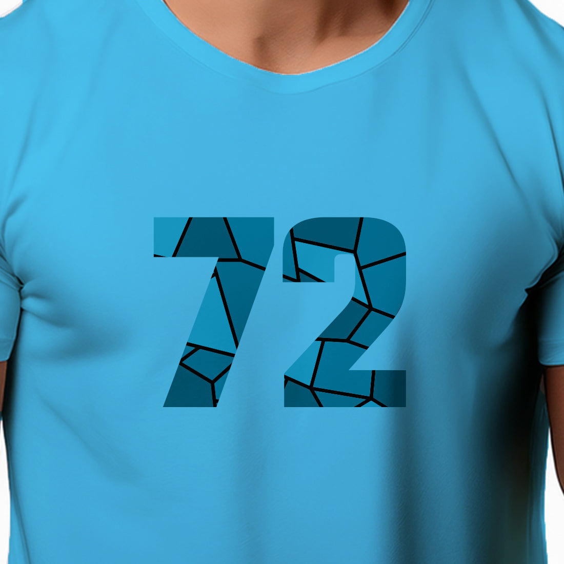 72 Number Men Unisex T-Shirt (Sky Blue)