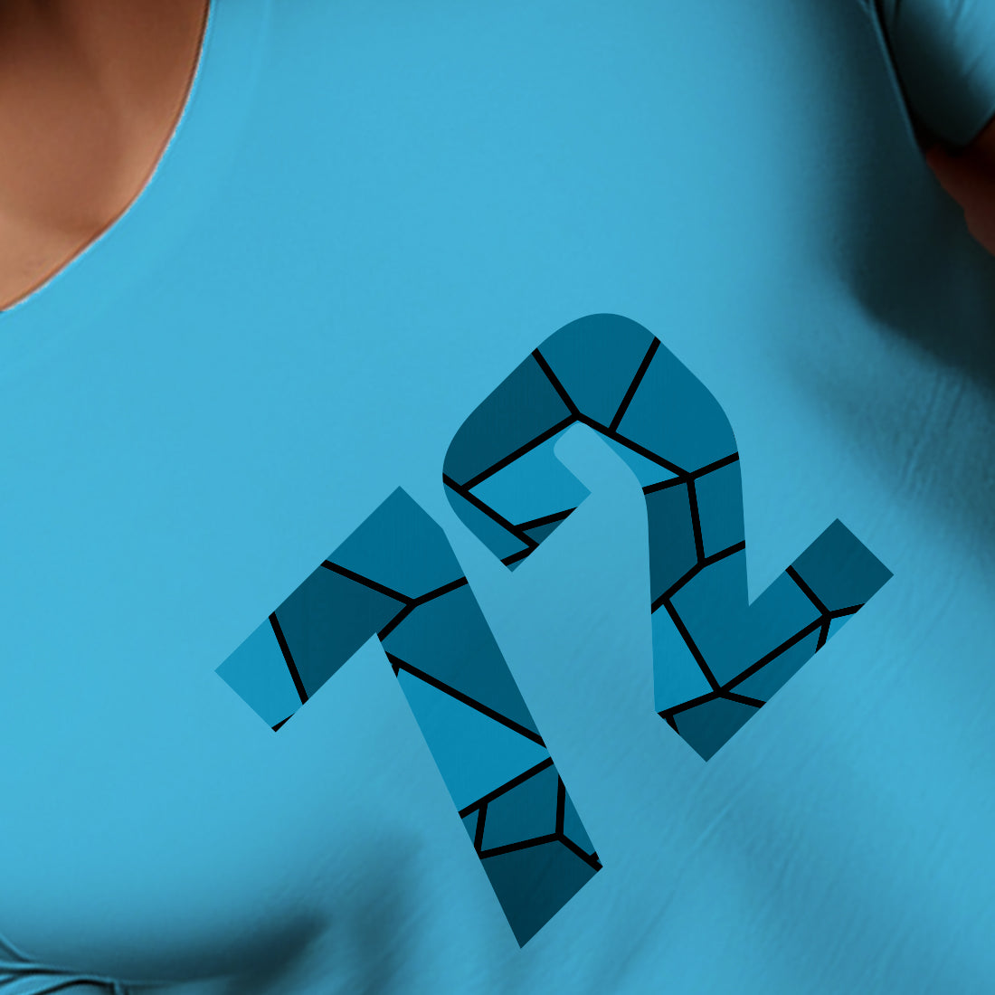 72 Number Men Unisex T-Shirt (Sky Blue)