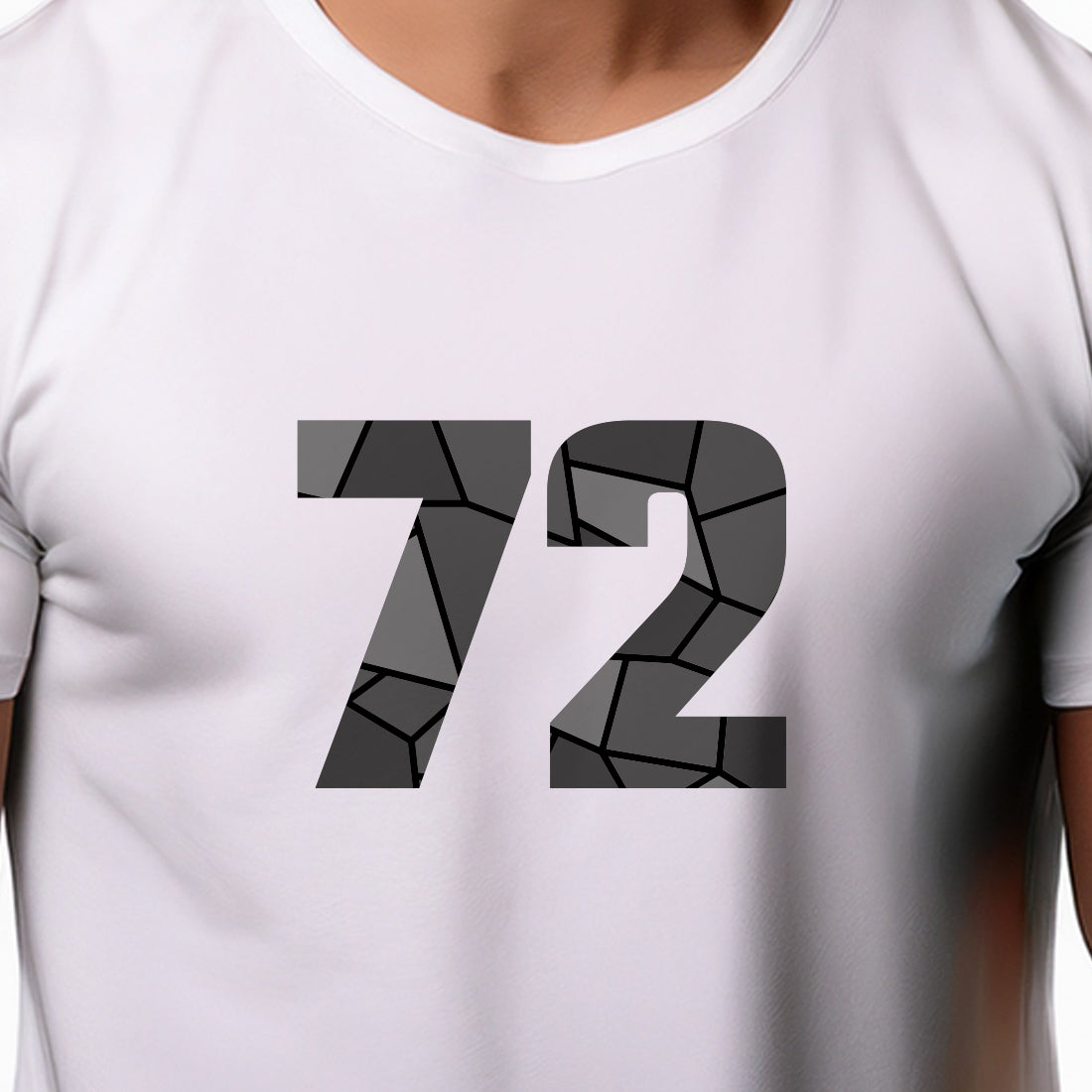 72 Number Men Unisex T-Shirt (White)