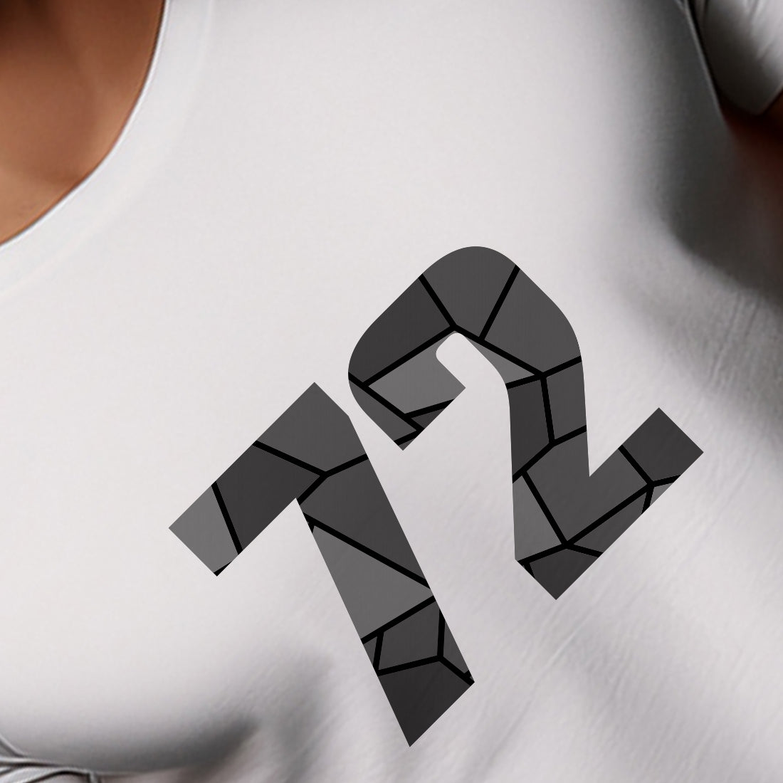 72 Number Men Unisex T-Shirt (White)