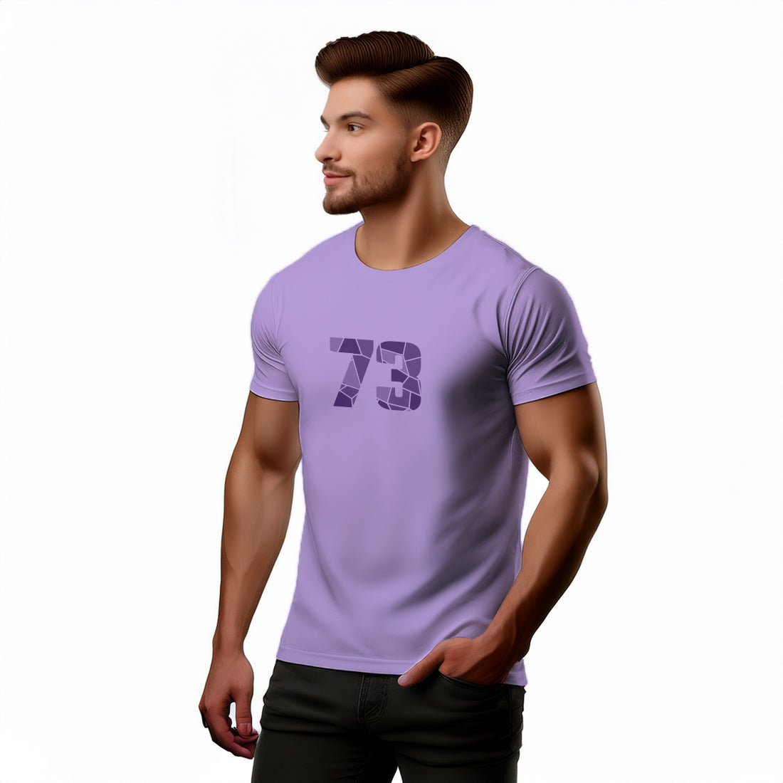 73 Number Men Unisex T-Shirt (Iris Lavender)