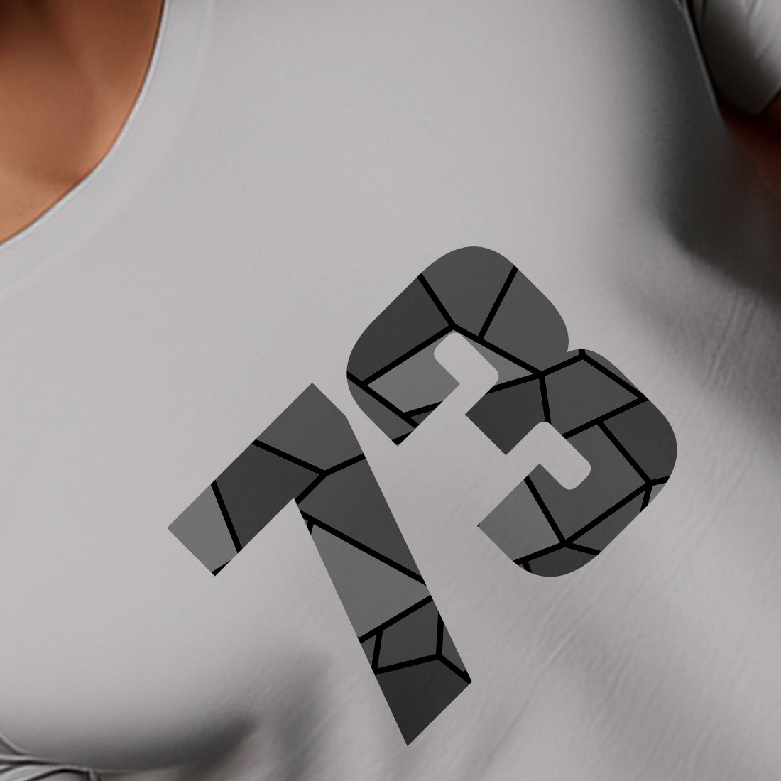 73 Number Men Unisex T-Shirt (Melange Grey)