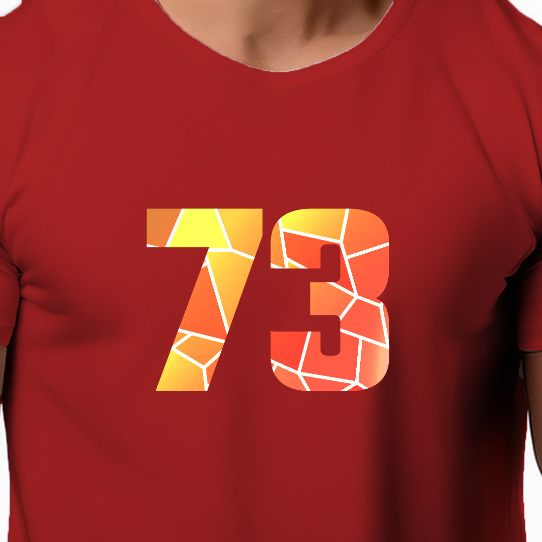 73 Number Men Unisex T-Shirt (Red)