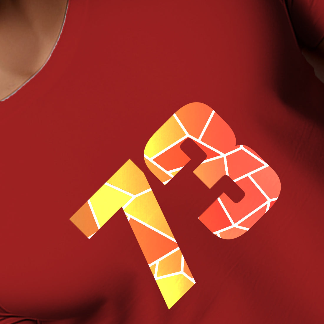 73 Number Men Unisex T-Shirt (Red)