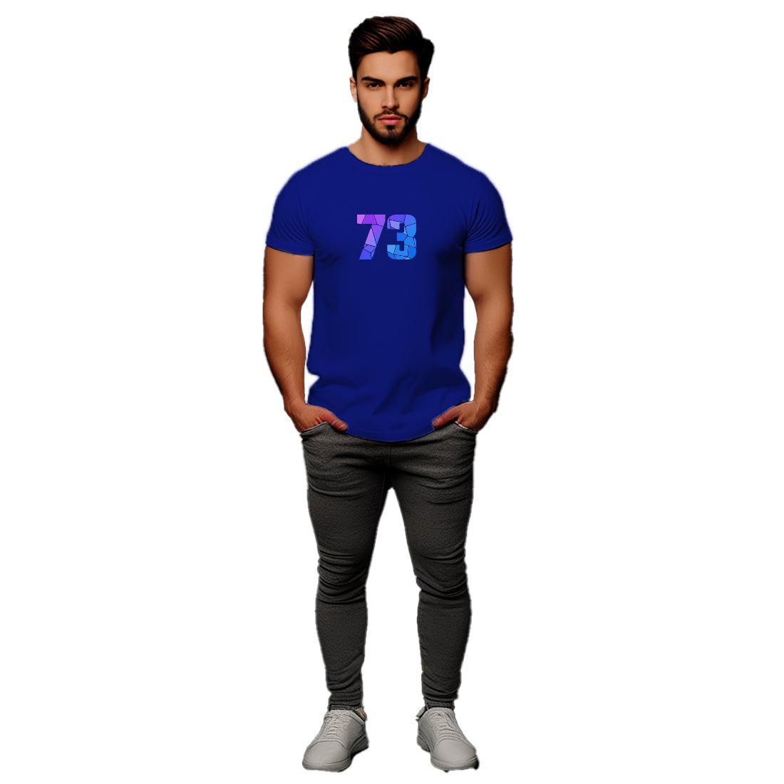 73 Number Men Unisex T-Shirt (Royal Blue)
