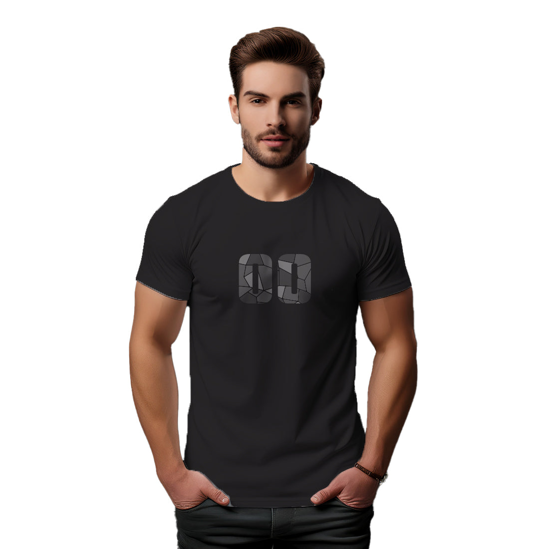 00 Number Men Unisex T-Shirt (Black)