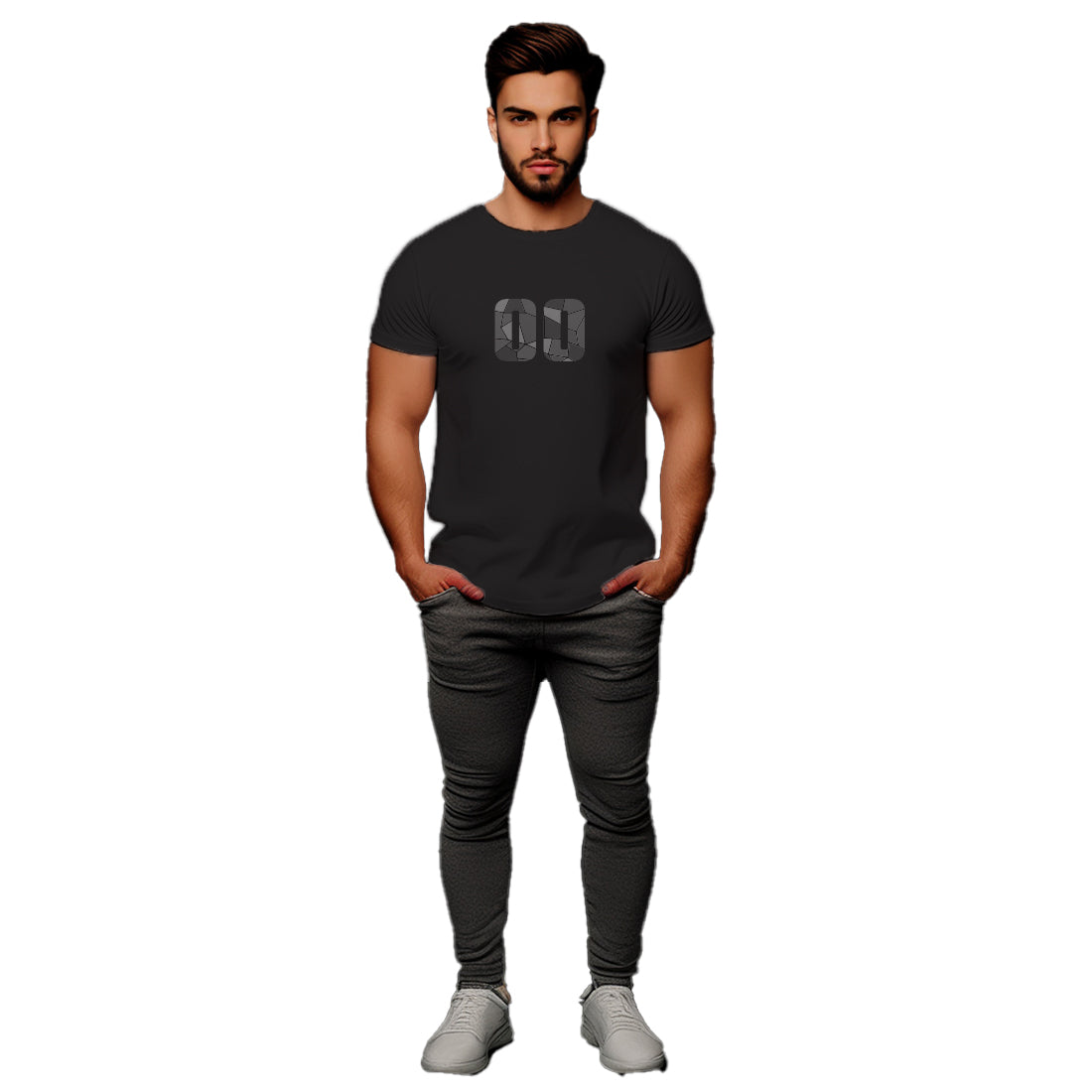 00 Number Men Unisex T-Shirt (Black)