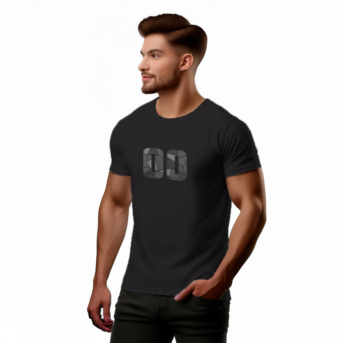 00 Number Men Unisex T-Shirt (Black)