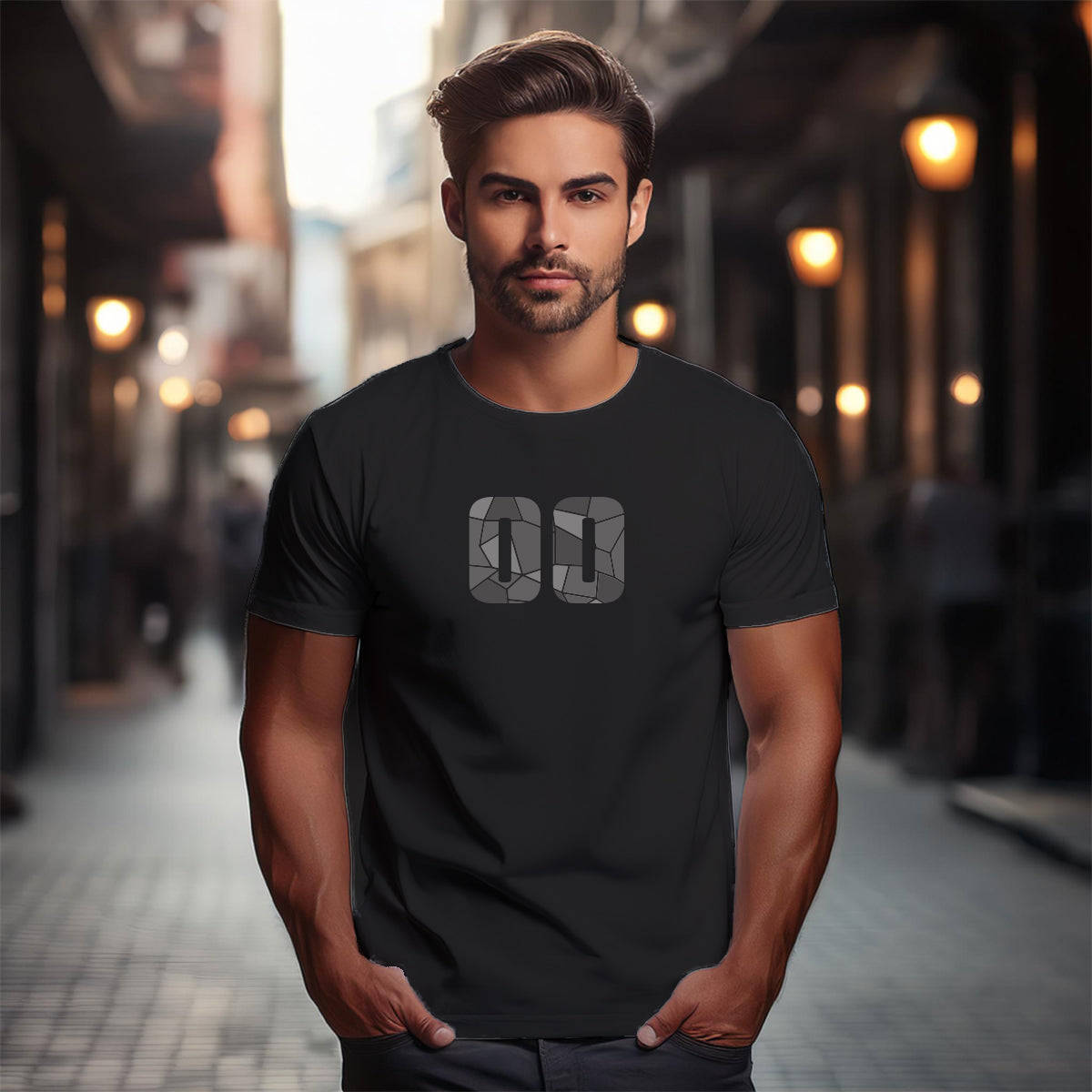 00 Number Men Unisex T-Shirt (Black)