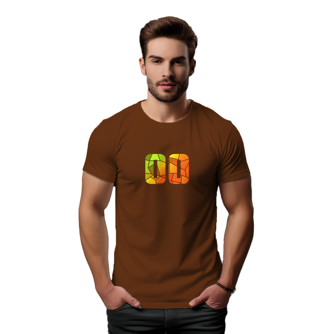 00 Number Men Unisex T-Shirt (Brown)