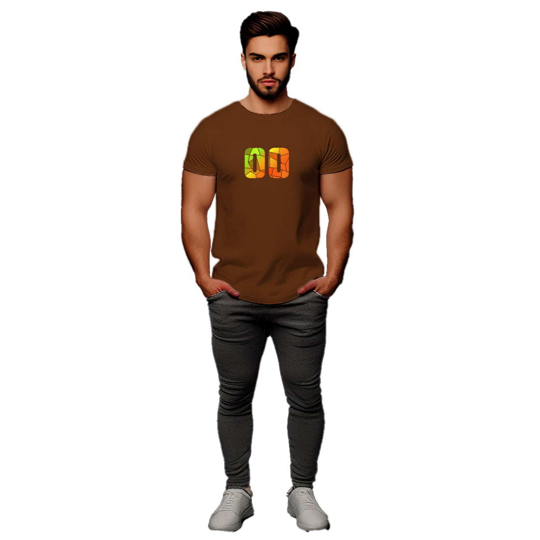 00 Number Men Unisex T-Shirt (Brown)