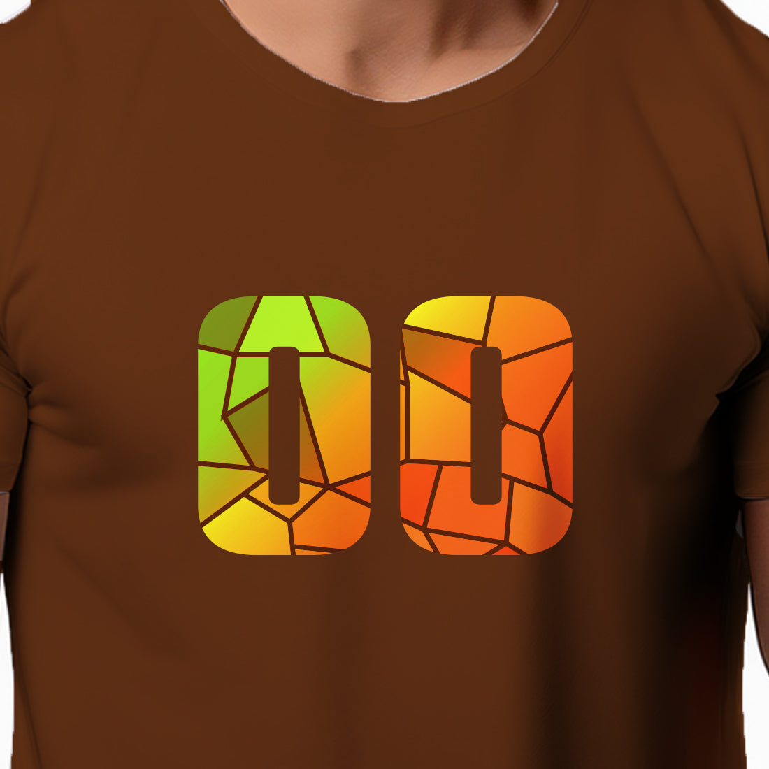 00 Number Men Unisex T-Shirt (Brown)