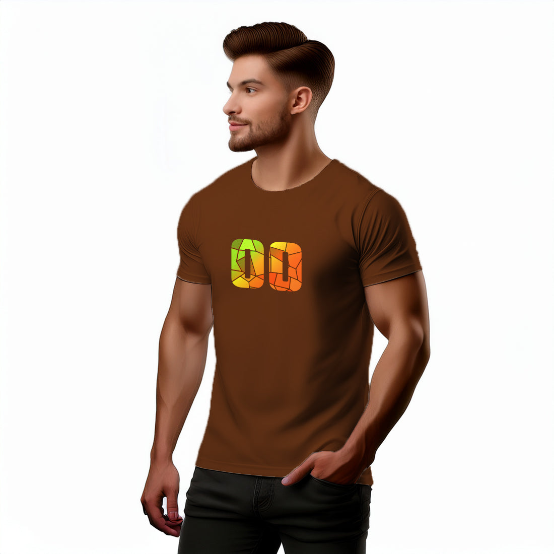 00 Number Men Unisex T-Shirt (Brown)