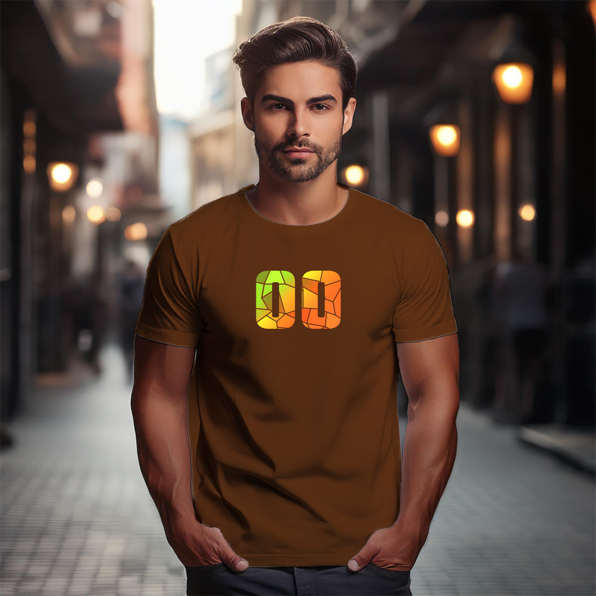 00 Number Men Unisex T-Shirt (Brown)