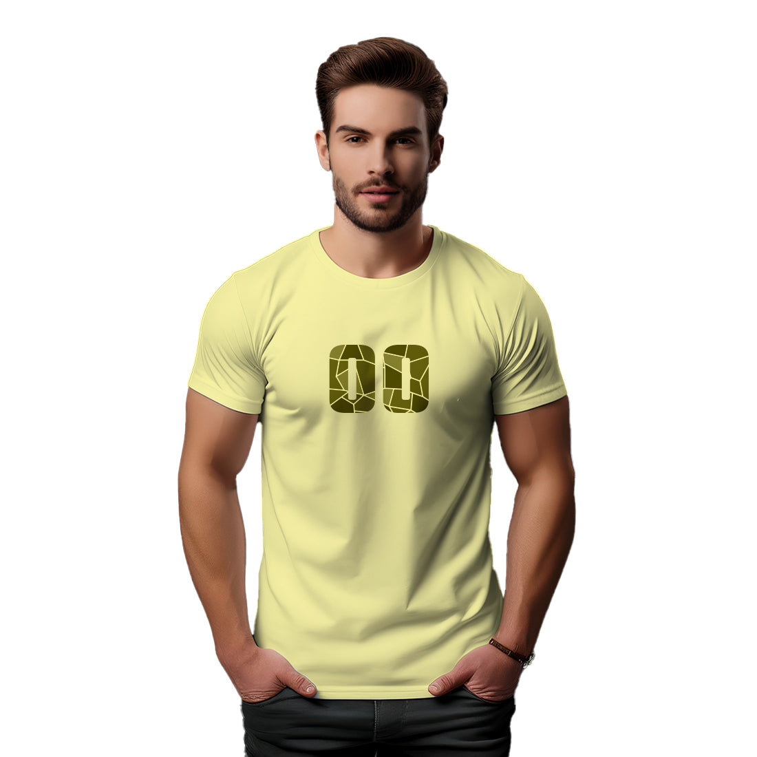00 Number Men Unisex T-Shirt (Butter Yellow)