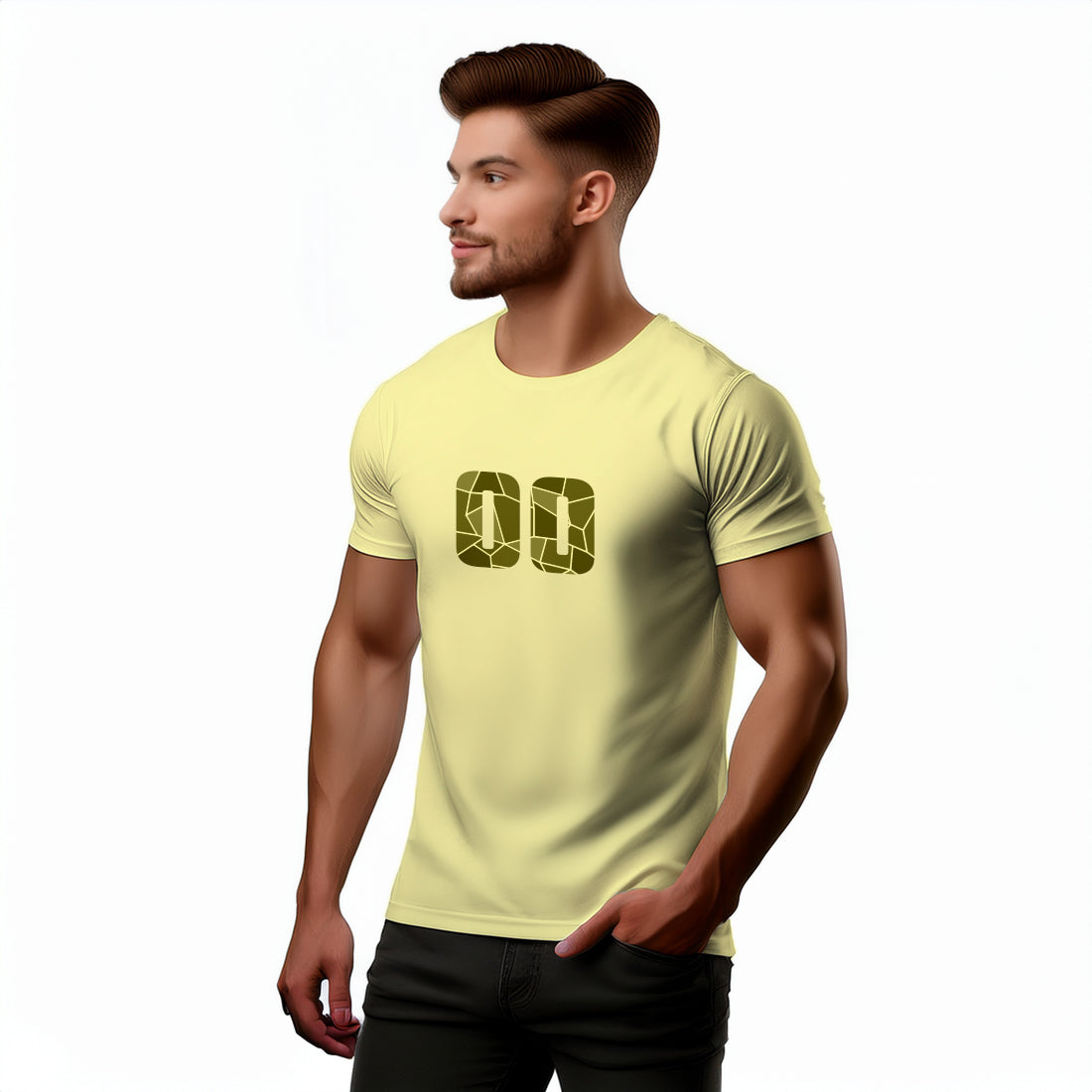 00 Number Men Unisex T-Shirt (Butter Yellow)