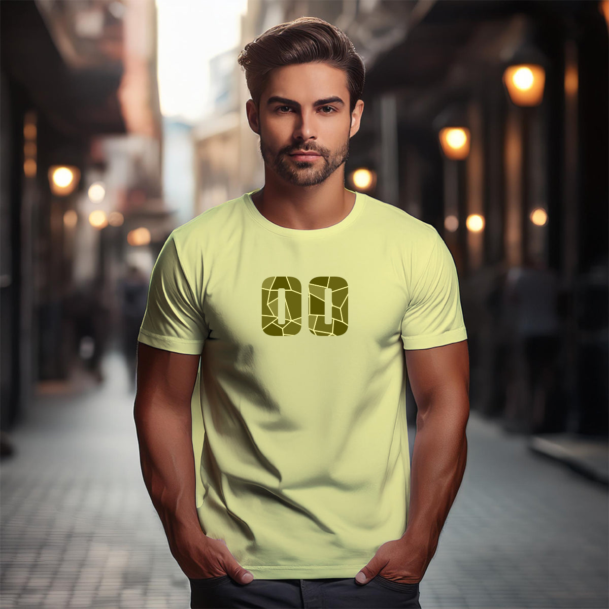 00 Number Men Unisex T-Shirt (Butter Yellow)