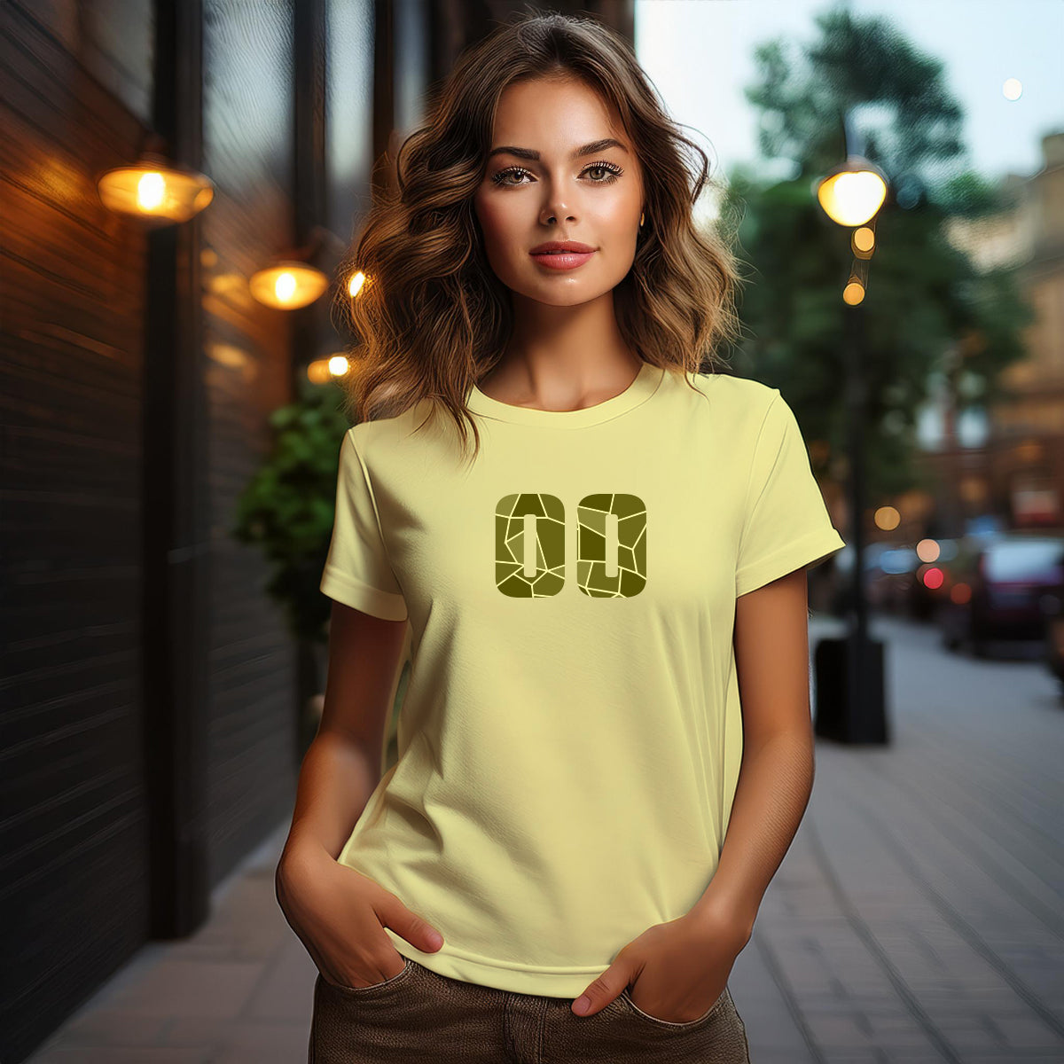 00 Number Women T-Shirt (Butter Yellow)