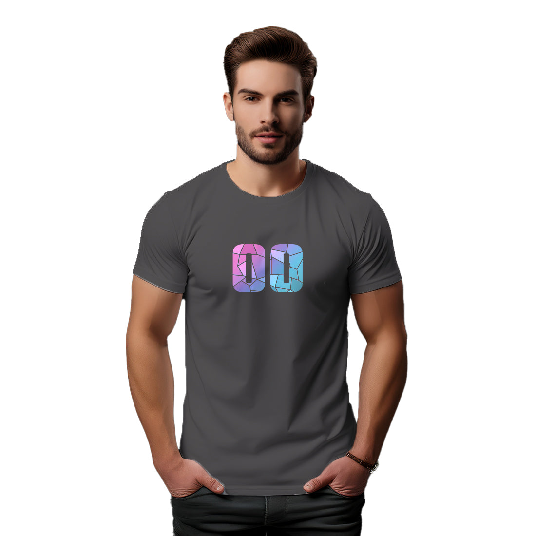 00 Number Men Unisex T-Shirt (Charcoal Grey)