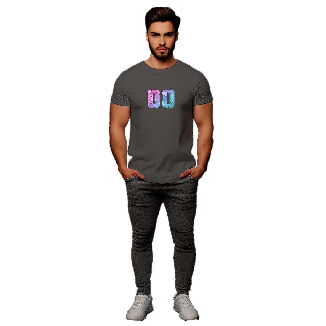 00 Number Men Unisex T-Shirt (Charcoal Grey)
