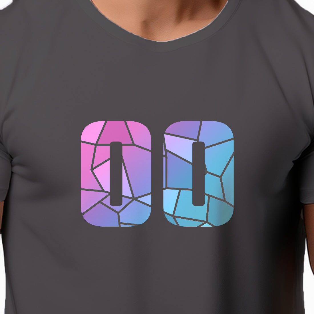 00 Number Men Unisex T-Shirt (Charcoal Grey)