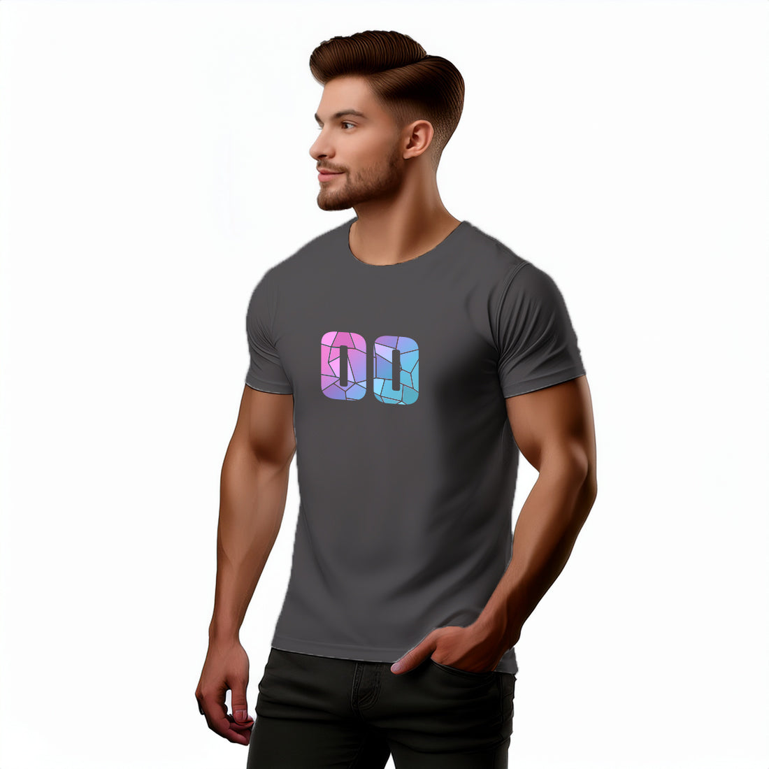 00 Number Men Unisex T-Shirt (Charcoal Grey)